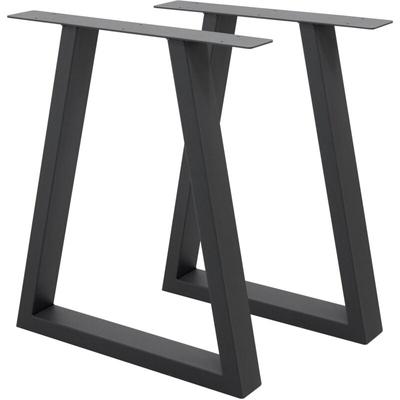 Ecd Germany - 2x Tischbeine Trapez Design, 60 x 72 cm, Anthrazit, pulverbeschichtete Stahl, Image
