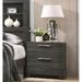 Transitional Nightstand with 2 Drawers in Gray Oak Glide Center Metal ( 8" Ext.) Dovetail English Front & Back