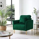 Modern Velvet Accent Chair Upholstered Living Room Arm Chairs Comfy Single Sofa Chair