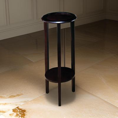 Elegant Plant Stand With Round Top, Brown