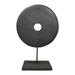 Artissance Black Marble Atrani Disk with Stand Statue, Art Figurine Sculpture, Home Decor Collectible