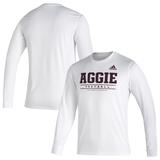 Men's adidas White Texas A&M Aggies Sideline Creator Practice AEROREADY Long Sleeve T-Shirt