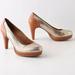 Anthropologie Shoes | Anthropologie Schuler & Son’s Philadelphia Pumps | Color: Silver/Tan | Size: 6.5