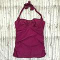 Athleta Swim | Athleta Womens Tankini Swim Top Sz 34 D/Dd Purple Ruched Halter Padded Underwire | Color: Purple | Size: L