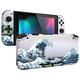 eXtremeRate Dpad Version Custom Full Set Shell for Nintendo Switch, Soft Touch Grip Replacement Console Back Plate, NS Joycon Handheld Controller Housing & Buttons for Nintendo Switch - The Great Wave
