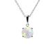 Franki Baker Sterling Silver Small & Dainty Round High Gem Grade Natural Opal Gemstone Pendant Necklace Length: 50cm. Pendant with bale: 1.4 cm