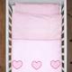 4 Piece 135x100 cm Duvet & Cover with Pillow & Pillowcase Bedding Set for Baby Cot Bed (Heart Pink)