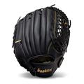 Franklin Sports Baseball and Softball Glove - Field Master - Baseball and Softball Mitt - Adult and Youth Glove - Right Hand Throw - 12" - Black/Gold