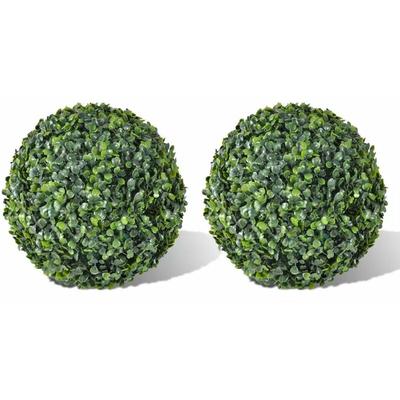 Bosso sphheres 2 pcs Topiary Art avec diverses feuilles Taille : 35 cm