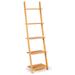 Costway 5-Tier Modern Bamboo Wall-Leaning Display Ladder Bookshelf