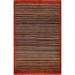 Striped Gabbeh Kashkoli Modern Wool Rug Hand-knotted Foyer Carpet - 3'2" x 4'9"