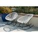 Xbrand 34.6" L Oval Rattan/Steel Hammock Weave Rocking Chair (Set of 2), Lawn and Garden Lounge, Weather Resistant