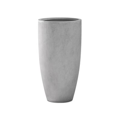 Kante Round Lightweight Concrete and Fiberglass Indoor Outdoor Weather Resistant Tall Planter with Drainage Hole