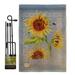 Breeze Decor Summer Sunflower Spring Floral Impressions Decorative Vertical 2-Sided Polyester 18.5 x 13 in. Flag Set in Gray | Wayfair