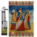 Breeze Decor Three Wise Men Winter Nativity Impressions 2-Sided Polyester 19 x 13 in. Garden Flag in Blue/Gray/Orange | 18.5 H x 13 W in | Wayfair