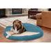 FurHaven Wave Fur & Velvet Snuggle Cave Orthopedic Hooded Dog Bed Polyester/Memory Foam in Blue | 3 H x 44 W x 44 D in | Wayfair 87508035