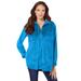 Plus Size Women's Corduroy Big Shirt by Roaman's in Iris Blue (Size 34 W) Button Down