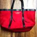 Victoria's Secret Bags | Large Red And Leather Studded Victoria's Secret Tote | Color: Black/Red | Size: Os