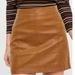 Free People Skirts | Free People Tan Faux Leather Mini Skirt | Color: Brown/Tan | Size: 12