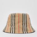 Burberry Accessories | Authentic Nwt Reversible Icon Stripe Cotton Bucket Hat | Color: Black/Tan | Size: Xs