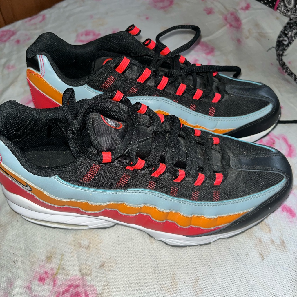 Nike Shoes | 7 Youth Boys ! Nike Air Sneakers Worn Once Literally! | Color: Orange/Yellow | Size: 7b