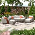 Wade Logan® Castelli Rattan Sofa Seating Group w/ Cushions Synthetic Wicker/All - Weather Wicker/Wicker/Rattan in Gray | Outdoor Furniture | Wayfair