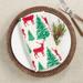 Deer and Christmas Trees Holiday Table Napkins (Set of 4)