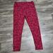 Lularoe Pants & Jumpsuits | Lularoe Leggings Floral Print Pants Soft Comfy Bottoms Womens Size Tall Curvy | Color: Pink/Red | Size: Tall & Curvy