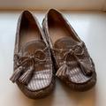 Coach Shoes | Coach “Nadia” Faux Snakeskin Driving Moccasin | Color: Silver/Tan | Size: 7