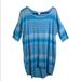 Lularoe Tops | Lularoe Irma Blouse Tunic Mini Dress Blue Stripe Women's Top Size Xs | Color: Blue/White | Size: Xs