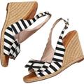 Kate Spade Shoes | Kate Spade Boardwalk Striped Wedges | Color: Black/White | Size: 11