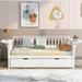 Wood Slat Support twin size Daybed with Two Drawers in White