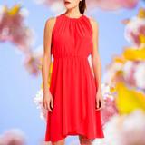 Athleta Dresses | Athleta Women's Dress "Martinique" Neon Coral Easy Shift Dress Small Beachy | Color: Orange/Pink | Size: S