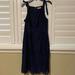 Lilly Pulitzer Dresses | Navy Blue Lilly Pulitzer Dress Bows On Strap And Lace Over Slip. Satin Waistband | Color: Blue | Size: 0