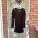 Free People Dresses | Free People Black Ruffle Lace Knit Dress Size M | Color: Black | Size: M