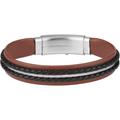 Jacques Lemans - Armband Leder, Edelstahl Herrenschmuck Herren