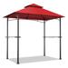 Costway 8 x 5 Feet Outdoor Barbecue Grill Gazebo Canopy Tent BBQ Shelter-Wine