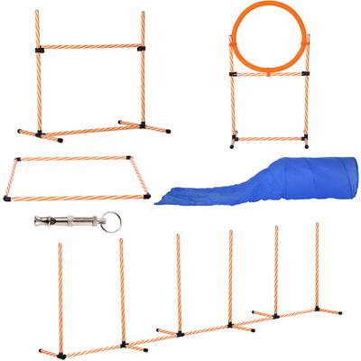 PawHut Hunde Agility Set Hundetrainigsset mit Hundetunnel Training für Haustiere Inklusive Tasche