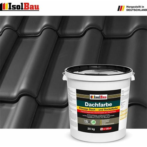 Dachfarbe Schwarz 20 kg Sockelfarbe Fassadenfarbe Dachbeschichtung RAL Farbe