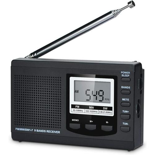 Full Band Radio am/fm/sw dsp Radio Stereo Lautsprecher lcd Display Wecker Sleep Timer Taschenradio