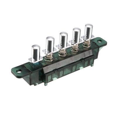 4A 3-Interlock 1-Reset 1-Latching 5 Keys Board Switch for Range Hood - Silver Tone, Gray - AC 250V 4A