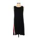 Double Zero Casual Dress - Mini Crew Neck Sleeveless: Black Print Dresses - Women's Size Small