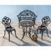 Canora Grey Evie-Lee Round 4 - Person Cast Aluminum Patio Bistro Set Metal in Black | Wayfair 309B0DBF24A54699B31C2F0B4389A676