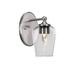 Longshore Tides Capri 1-Light Wall Sconce Glass/Metal in Gray | 9.5 H x 5 W x 8.25 D in | Wayfair 89D32B4ED9184279A04607CBE075EFB8