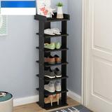 Latitude Run® 7 Pair Shoe Rack Manufactured Wood in Black | 40.94 H x 10.62 W x 9.84 D in | Wayfair C3EE82DD7D67494A89BD81070A4EAF49