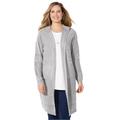 Plus Size Women's Liz&Me® Hooded Sweater Coat by Liz&Me in Medium Heather Grey (Size 2X)