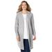 Plus Size Women's Liz&Me® Hooded Sweater Coat by Liz&Me in Medium Heather Grey (Size 2X)