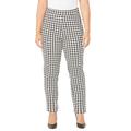 Plus Size Women's Liz&Me® Slim Leg Ponte Knit Pant by Liz&Me in Black Houndstooth (Size 1X)