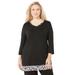 Plus Size Women's Liz&Me® Duet Top by Liz&Me in Black (Size 3X)