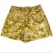 Free People Shorts | Free People Womens Floral Print Denim Shorts Sz Small Gold And Brown | Color: Brown/Gold | Size: S